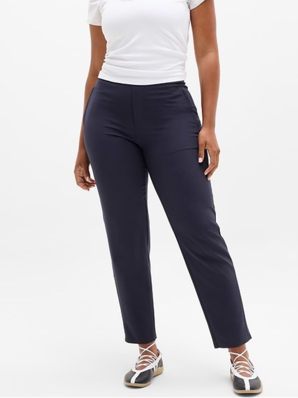 Athleta Navy Straight-Leg Women's Pants size 8